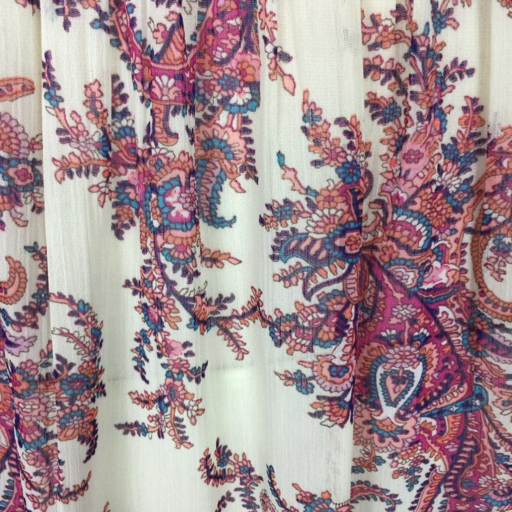 Women's Ivory Paisley Tie-Neck Blouse - Picture 3 of 14